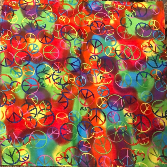 Bandana Peace sign print hair bandana or mask - Picture 6 of 7